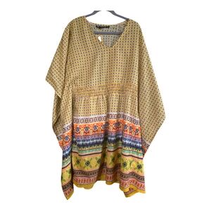Tolani Collection NWOT Bohemian Yellow Patterned Kaftan Dress